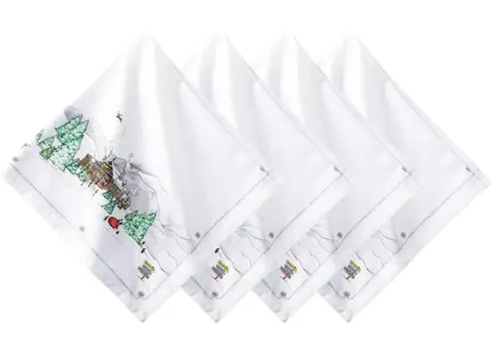 Set of 4 Berry & Thread North Pole Napkins - Juliska - Multi