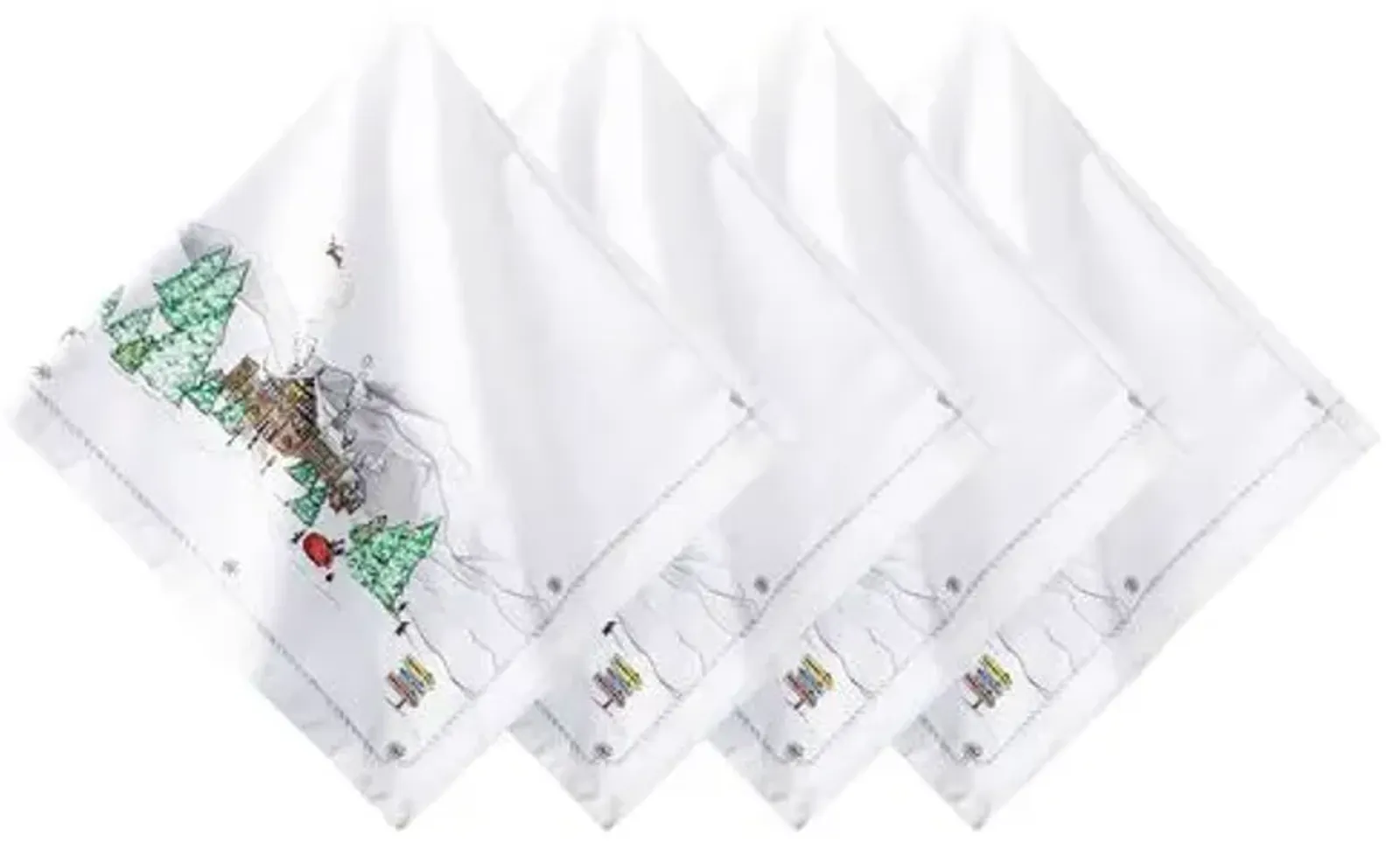 Set of 4 Berry & Thread North Pole Napkins - Juliska - Multi