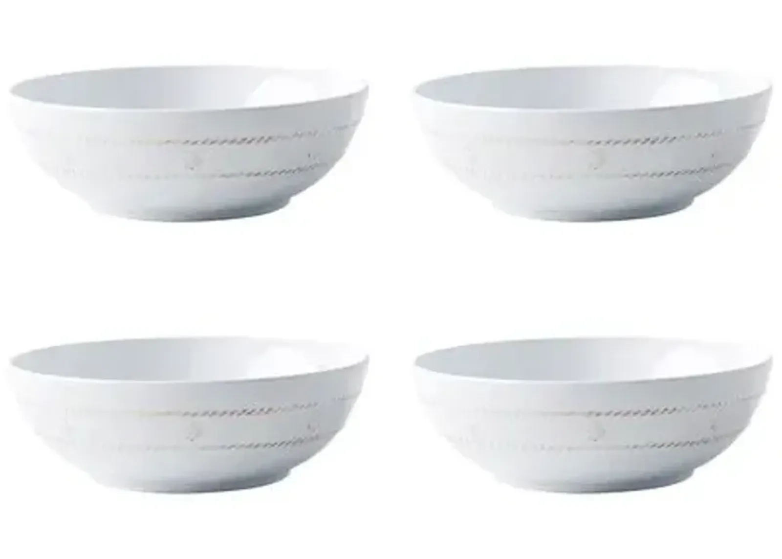 Set of 4 Berry & Thread Melamine Coupe Bowls - Whitewash - Juliska