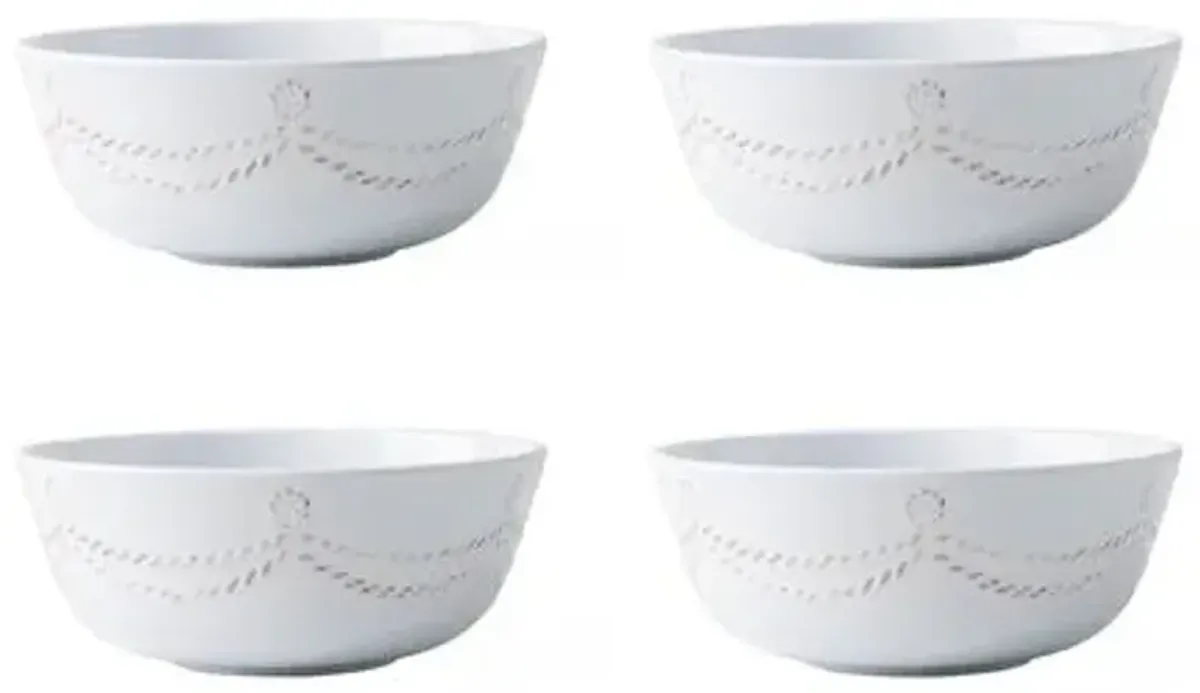 Set of 4 Berry & Thread Melamine Cereal/Ice Cream Bowls - Whitewash - Juliska