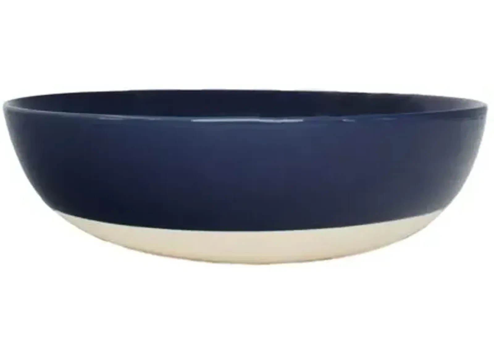 Shell Bisque Round Serving Bowl - Indigo - Canvas - Blue