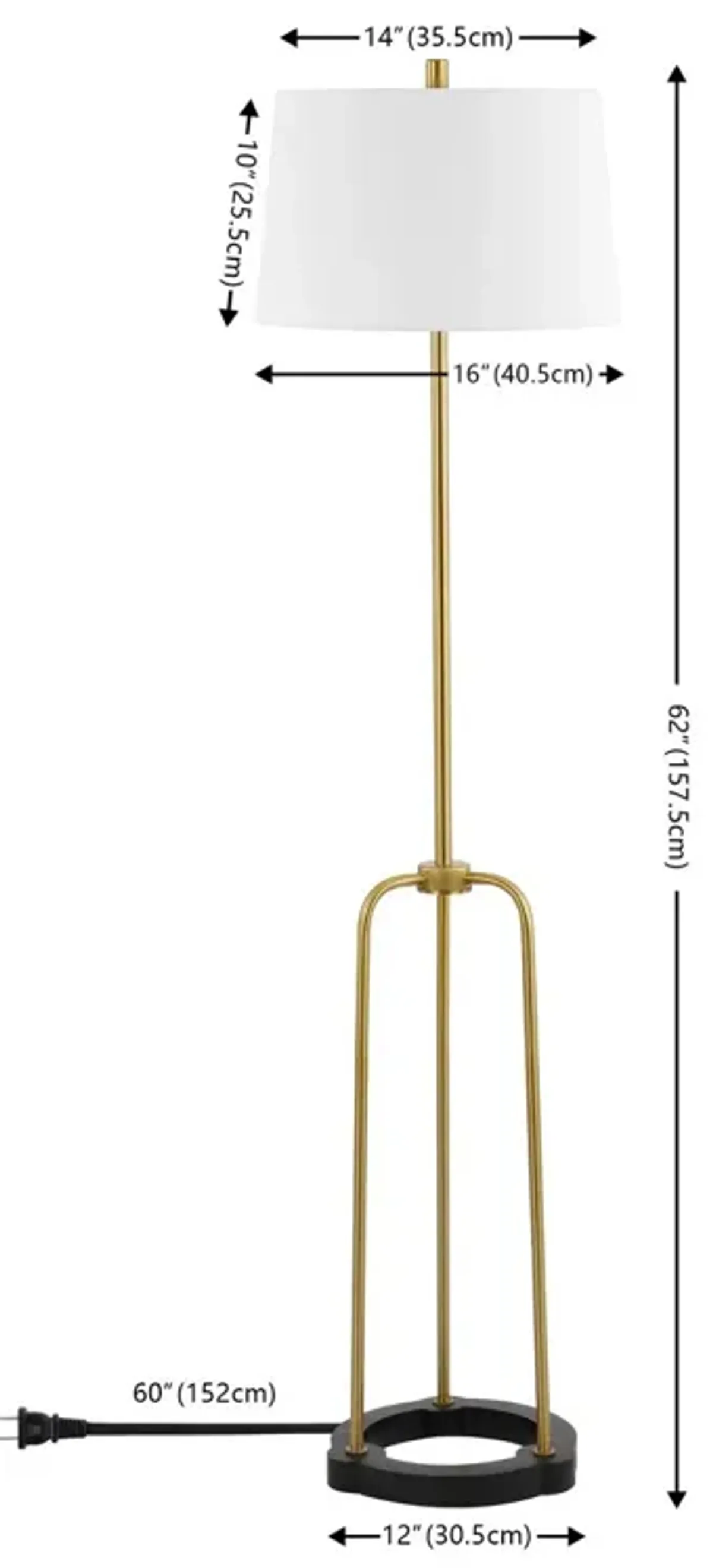 Alosie Floor Lamp - Brass/Black
