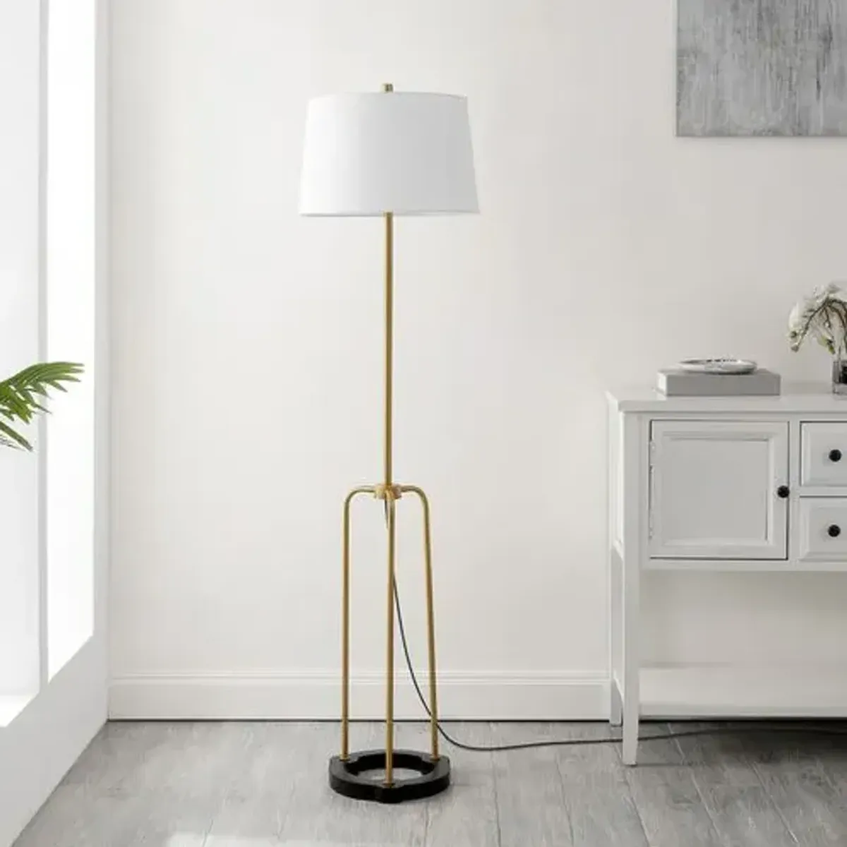 Alosie Floor Lamp - Brass/Black