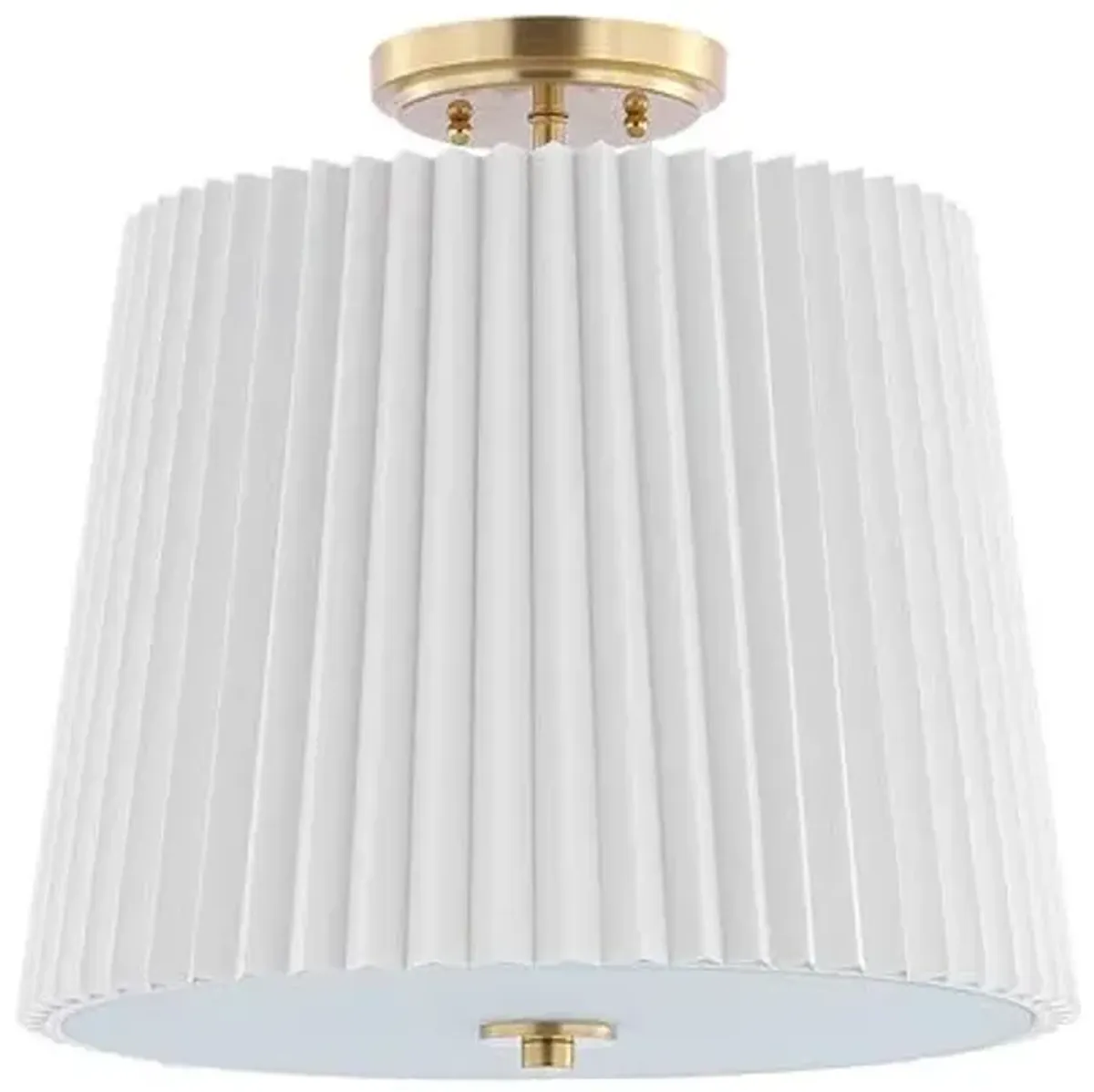 Koden 3-Light 16" Flush Mount - White/Gold