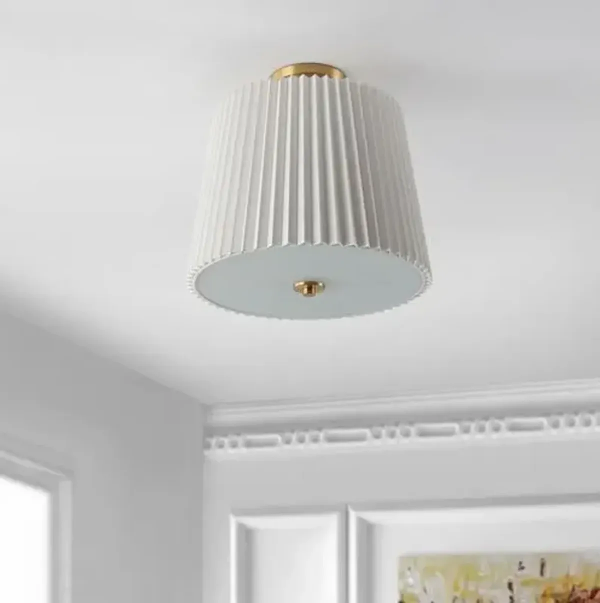 Koden 3-Light 16" Flush Mount - White/Gold