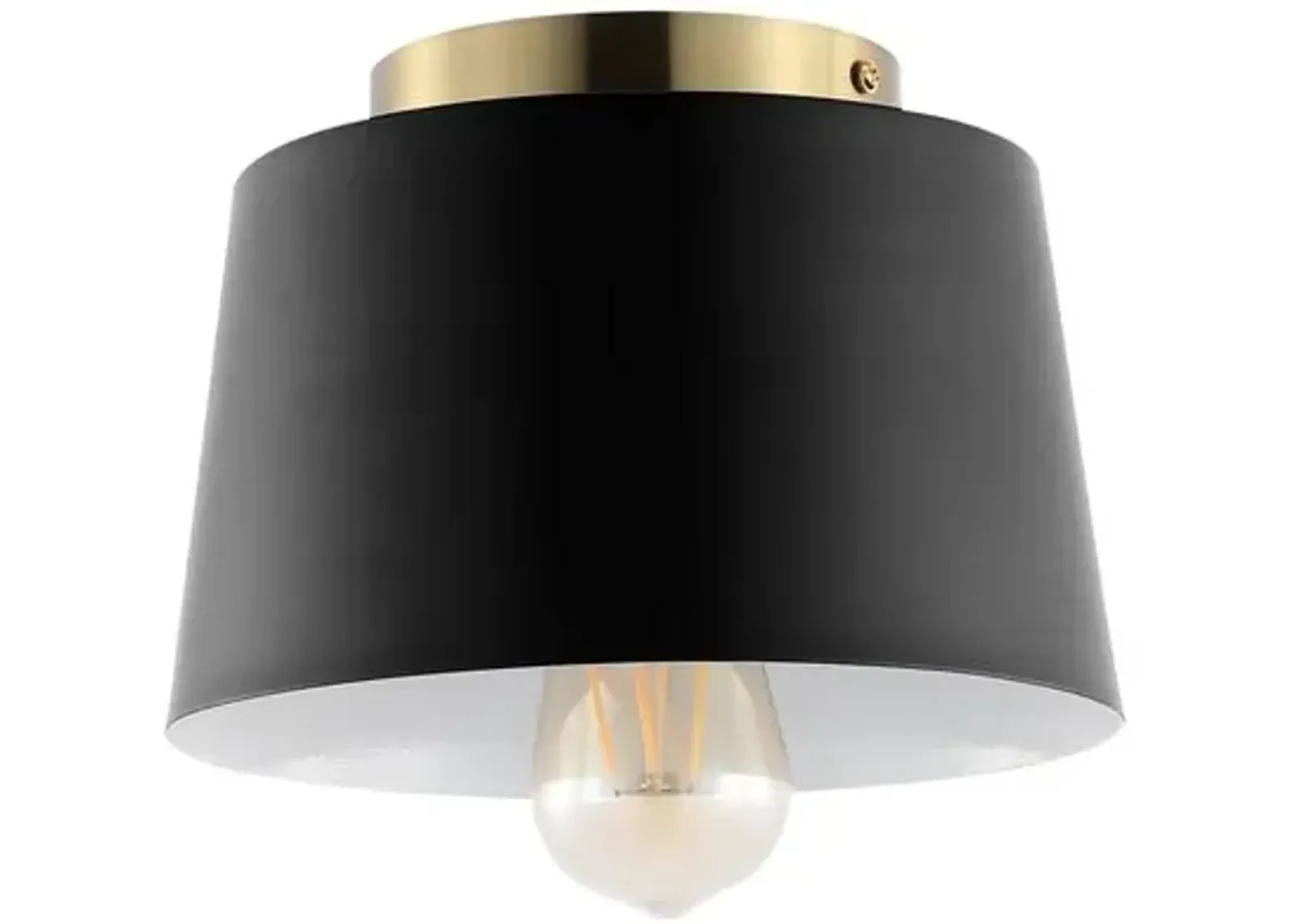 Waine Flush Mount - Black/Brass