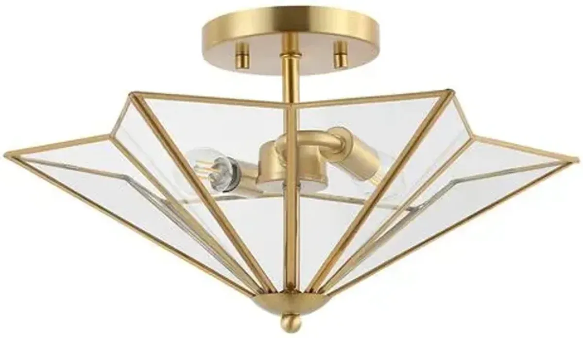 Ronnika 2-Light 16" Star Flush Mount - Brass - Gold