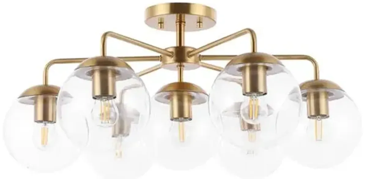 Erden 7-Light 25" Globe Flush Mount - Brass - Gold
