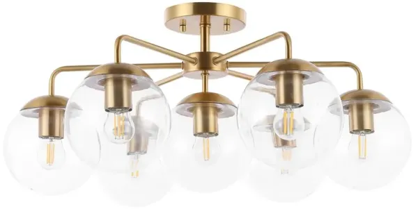 Erden 7-Light 25" Globe Flush Mount - Brass - Gold