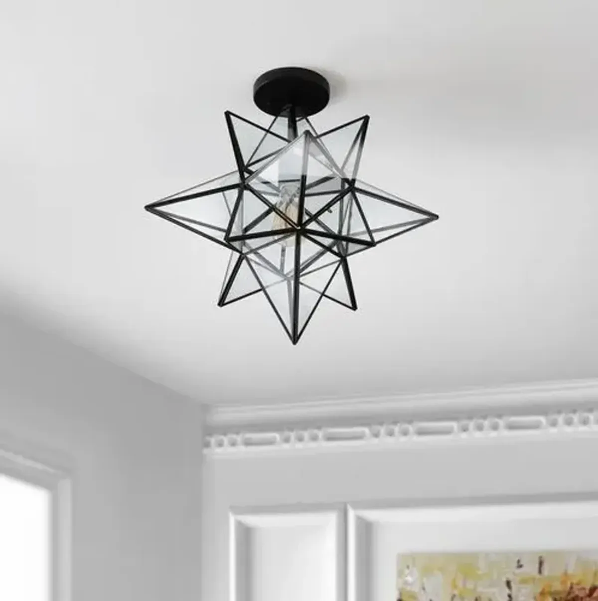 Ronnika Star 17" Flush Mount - Black