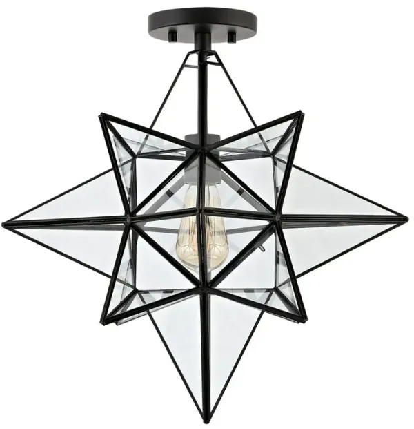 Ronnika Star 17" Flush Mount - Black