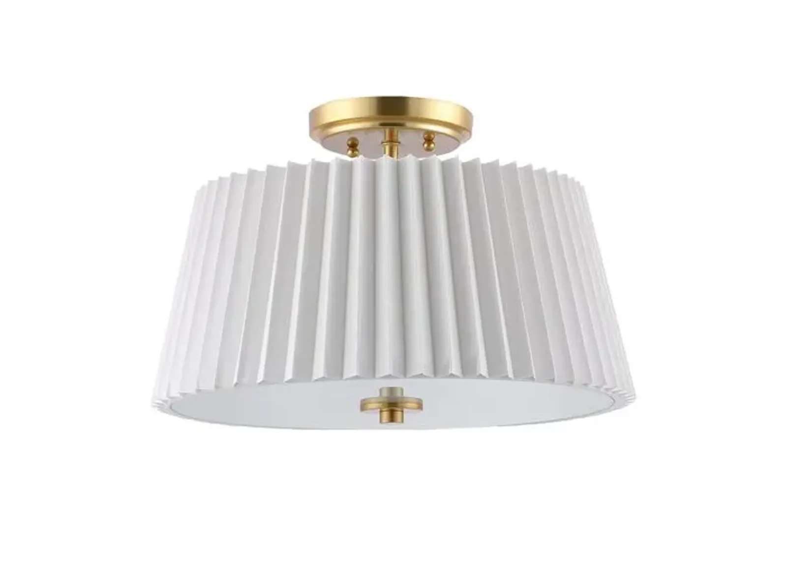 Nicky 3-Light 16" Flush Mount - White/Gold