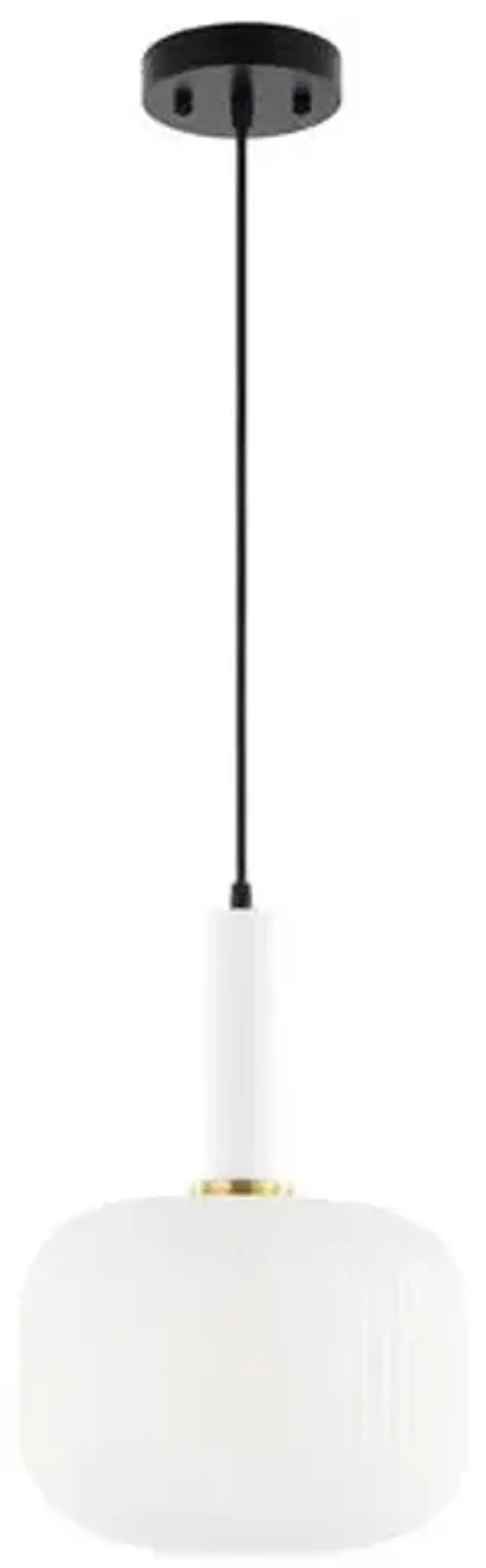 Cecil 10" Pendant - White/Black