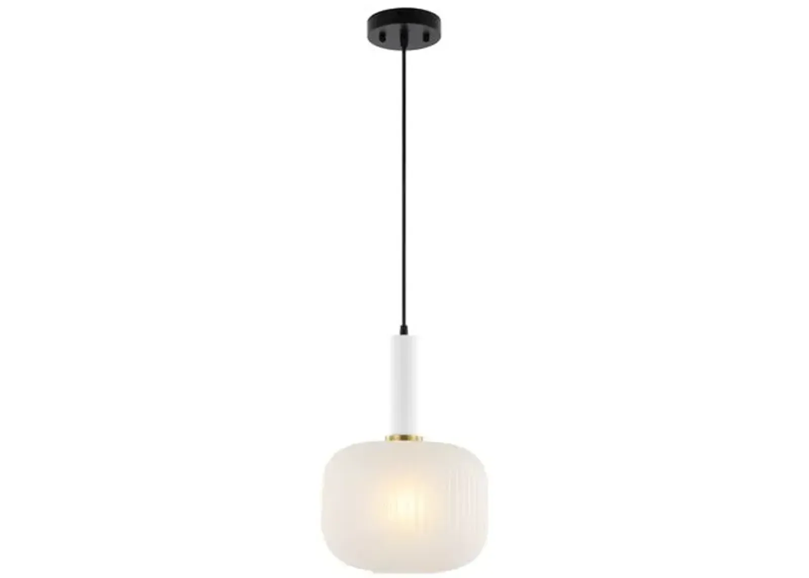 Cecil 10" Pendant - White/Black