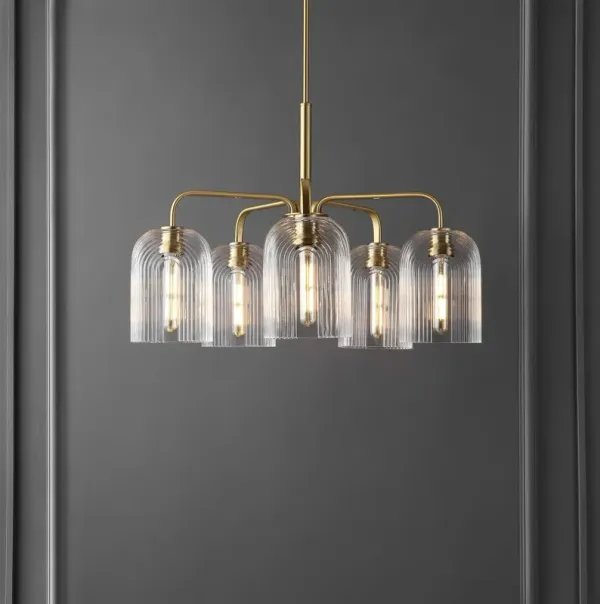 Jeffrey 5-Light 30" Pendant - Brass - Gold
