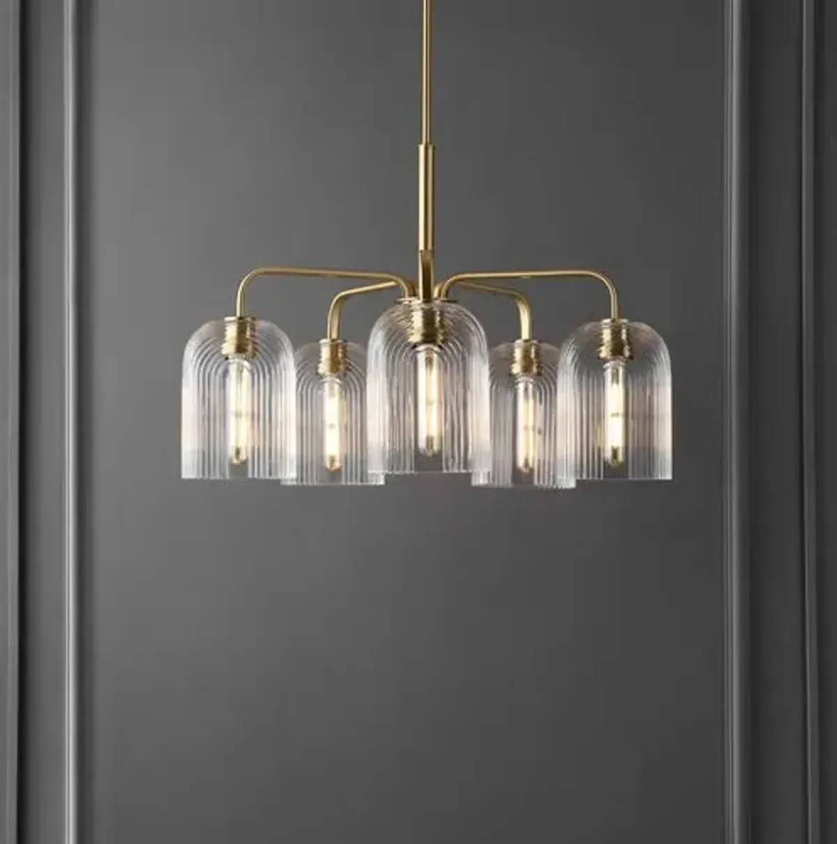 Jeffrey 5-Light 30" Pendant - Brass - Gold