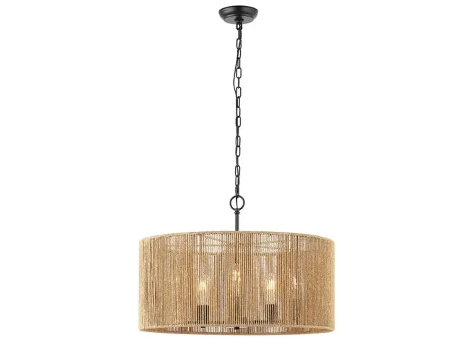 Malix 5-Light 24" Pendant - Natural/Black - Brown