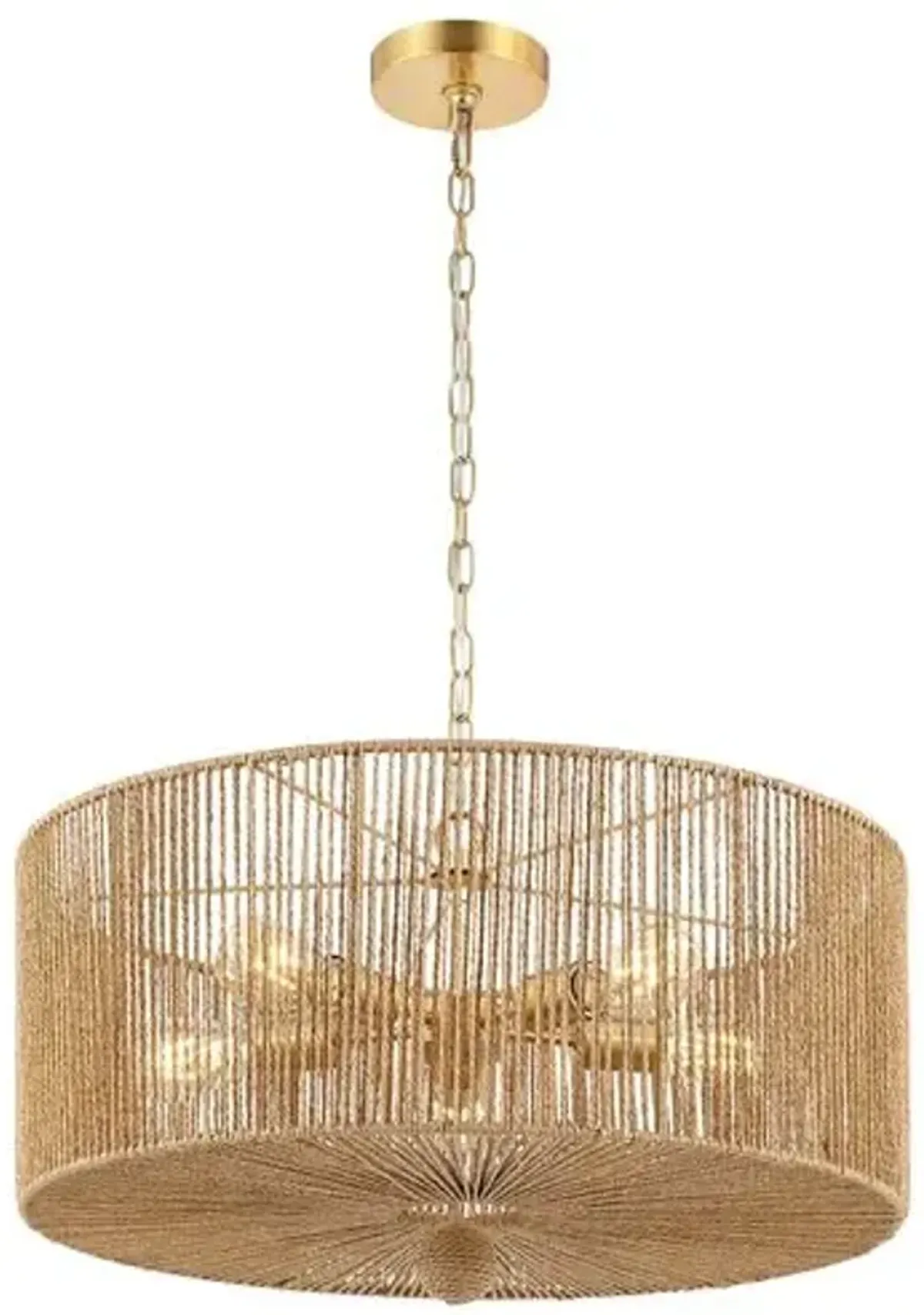 Mazey 5-Light 24" Pendant - Natural/Gold - Brown