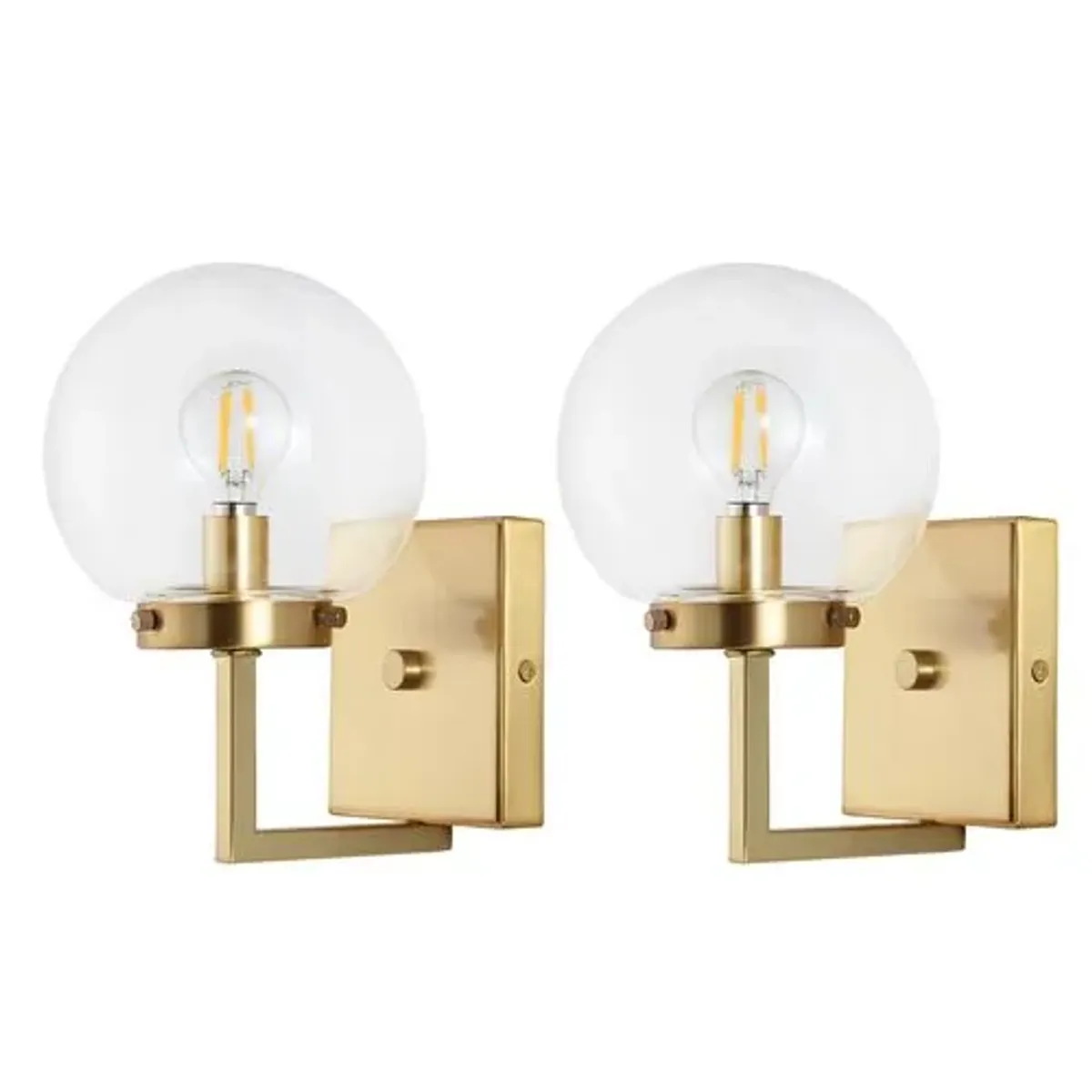 Set of 2 Chassie Wall Sconces - Clear Glass