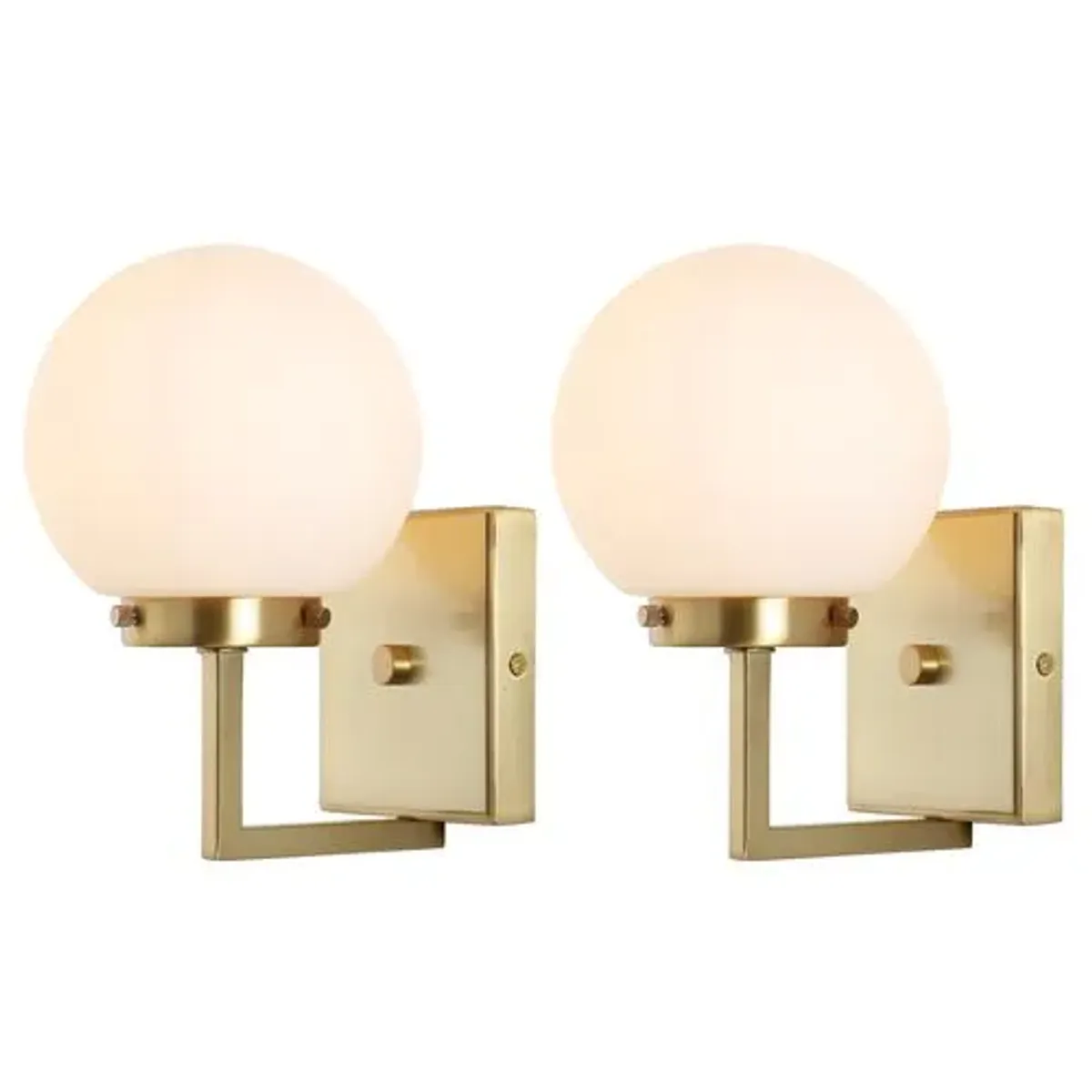 Set of 2 Chassie Globe Wall Sconces - White