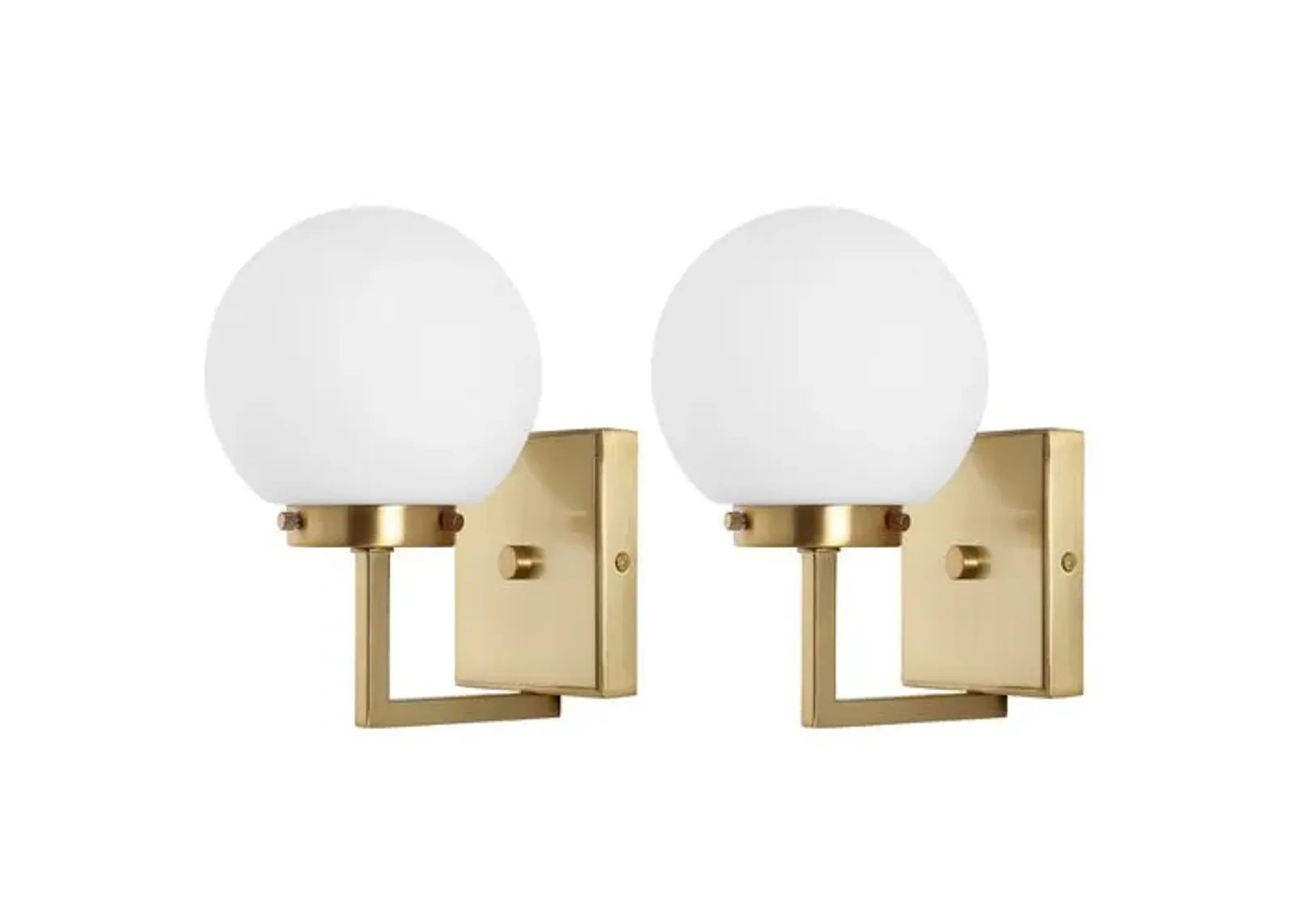 Set of 2 Chassie Globe Wall Sconces - White