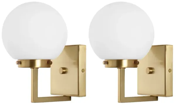 Set of 2 Chassie Globe Wall Sconces - White