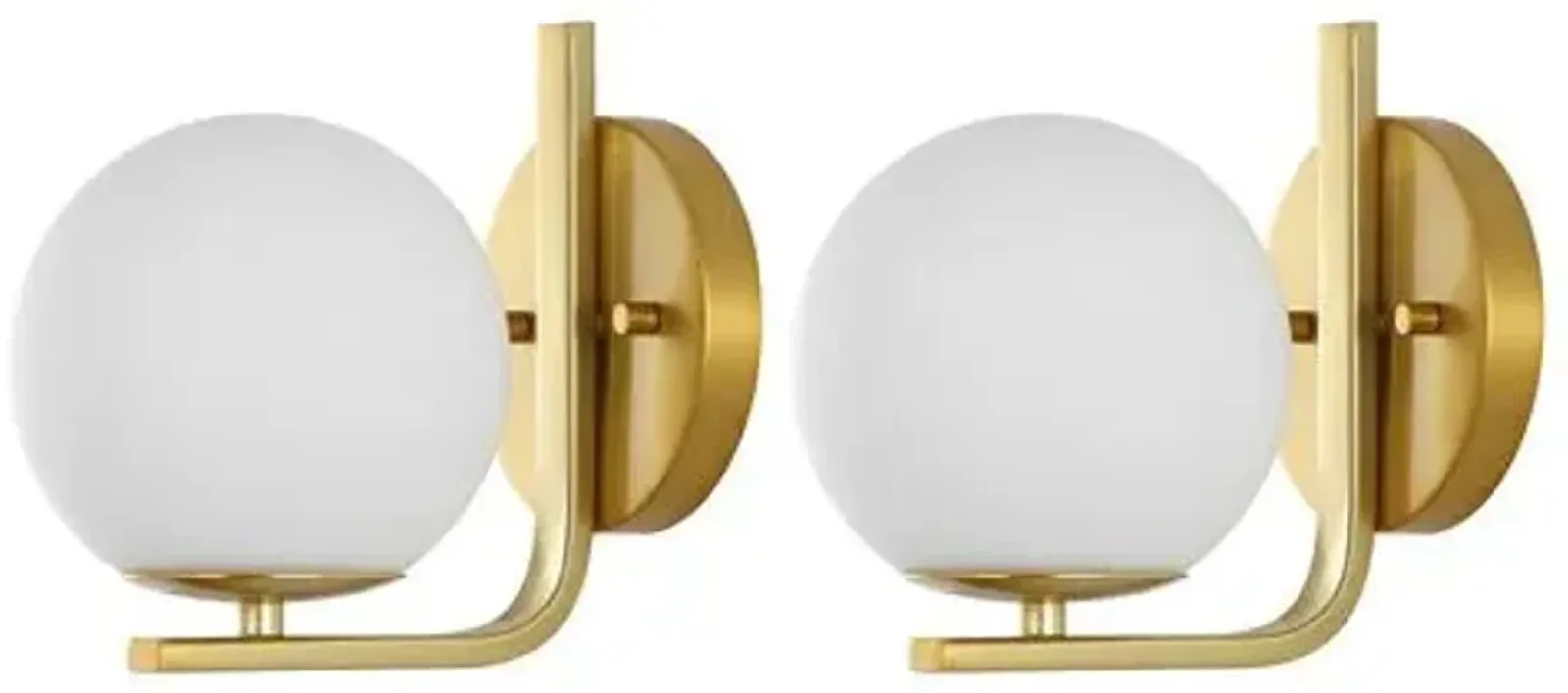 Set of 2 Gally 8" Globe Wall Sconces - Gold