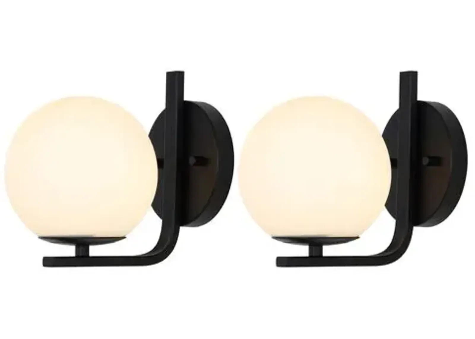 Set of 2 Gally 8" Globe Wall Sconces - Black