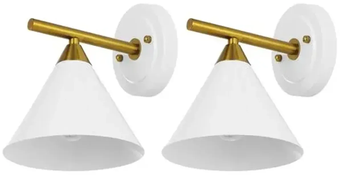 Set of 2 Koli 8" Wall Sconces - White