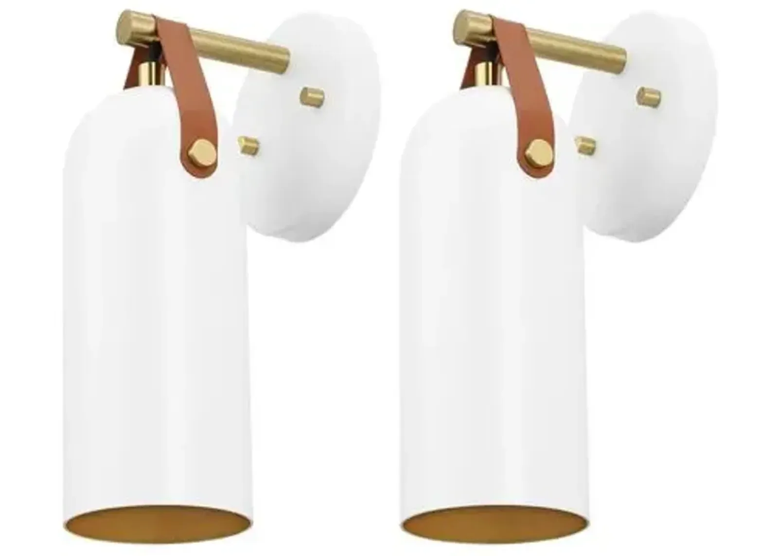 Set of 2 Esther Wall Sconces - White/Gold