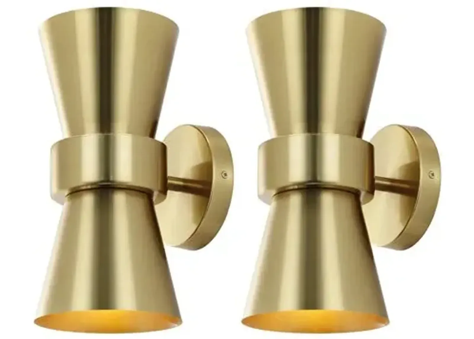 Set of 2 Liss 2-Light 7.25" Wall Sconces - Gold