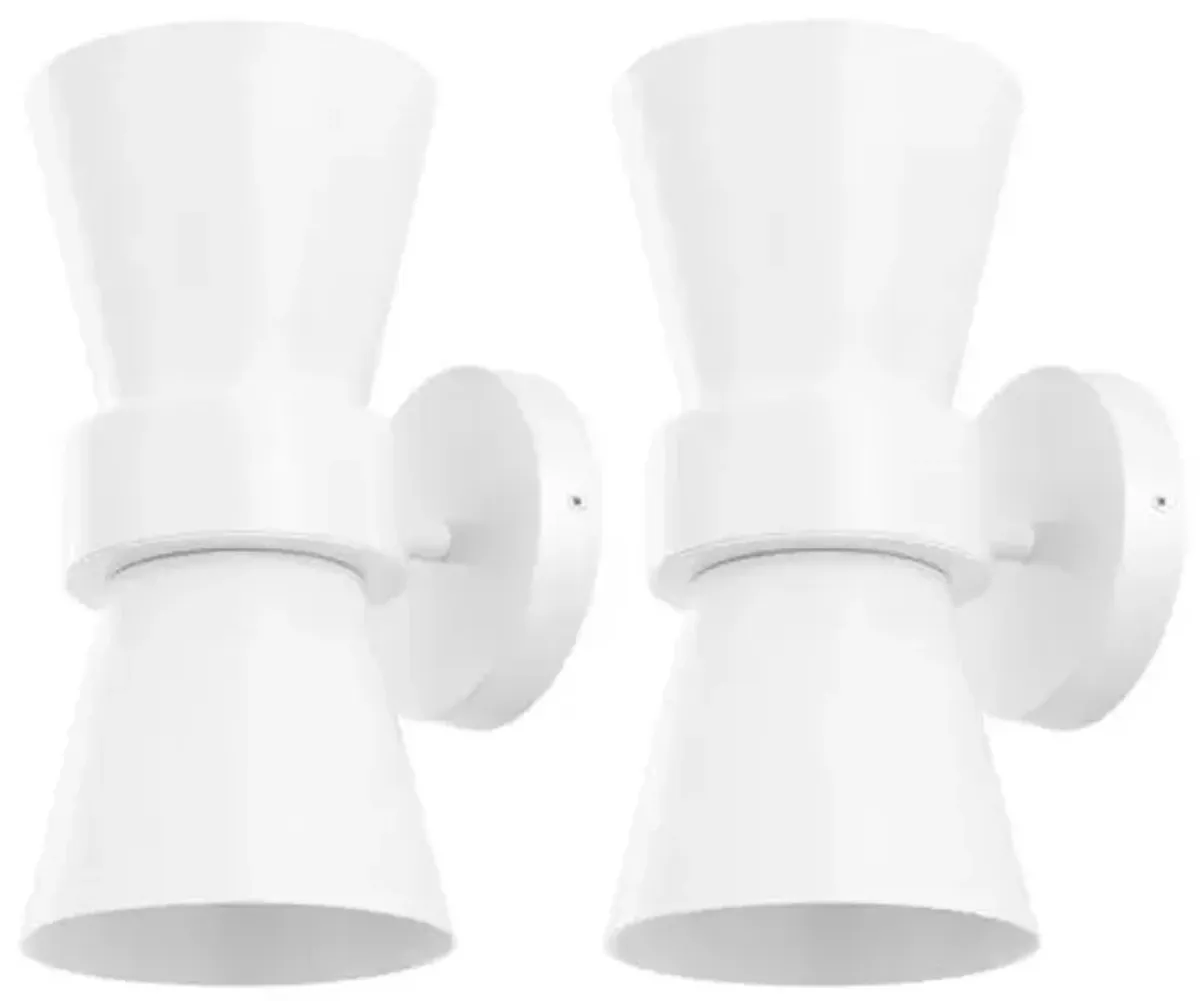 Set of 2 Liss 2-Light 7.25" Wall Sconces - White