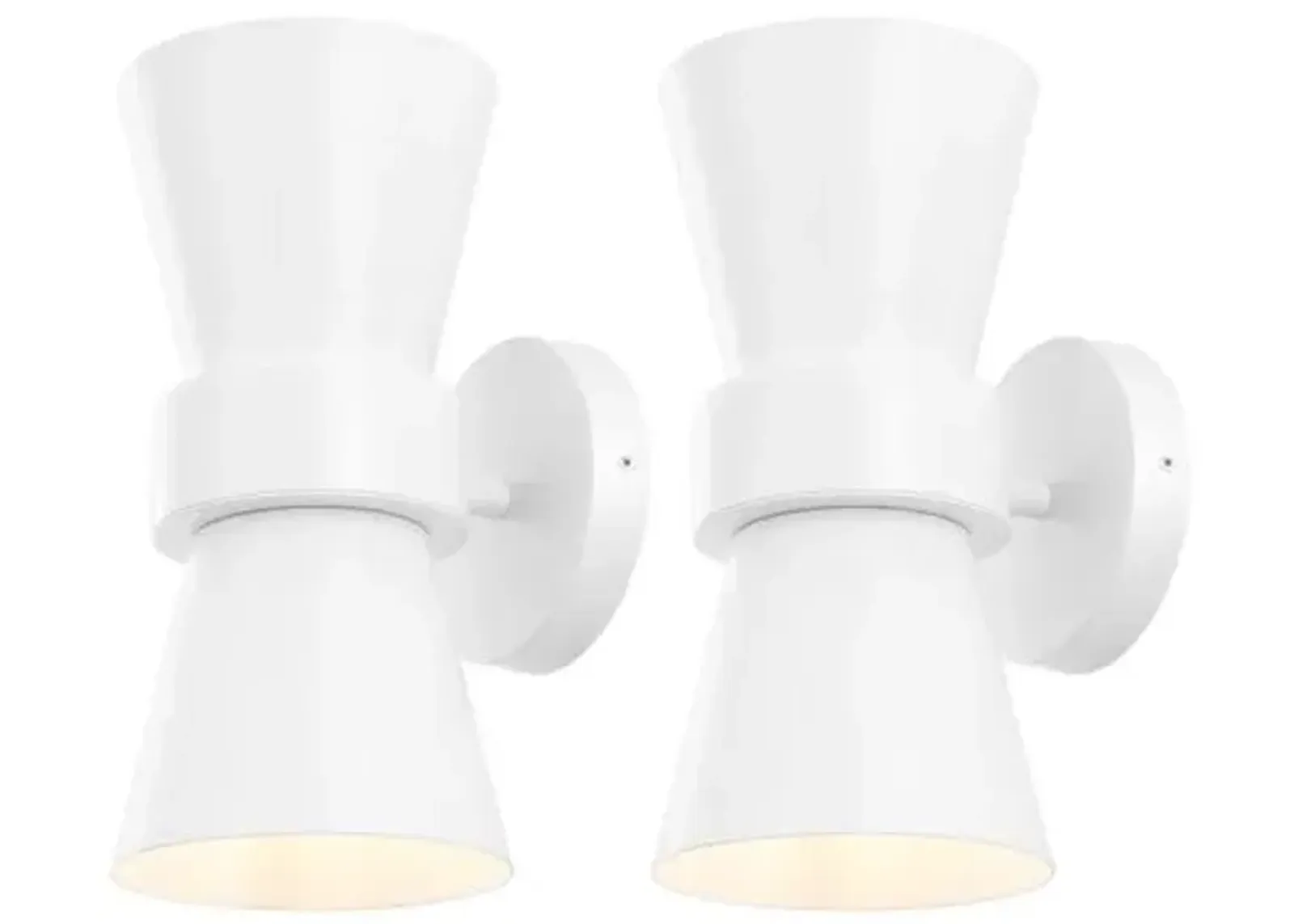 Set of 2 Liss 2-Light 7.25" Wall Sconces - White