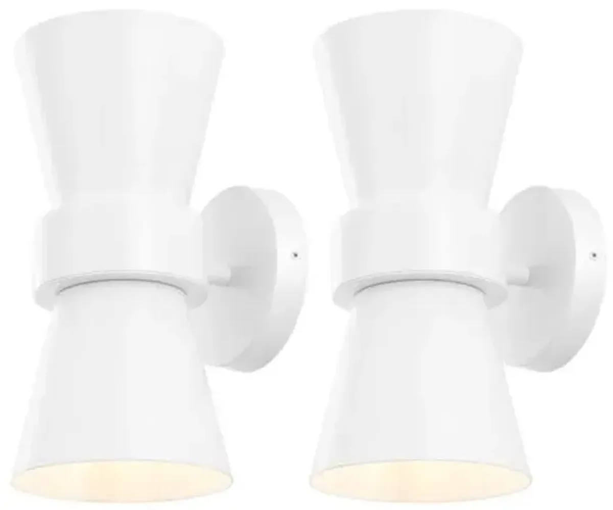 Set of 2 Liss 2Lt 7.25" Wall Sconces - White