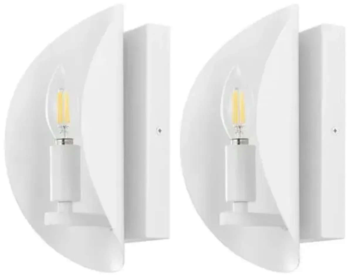 Set of 2 Madria 4" Wall Sconces - White