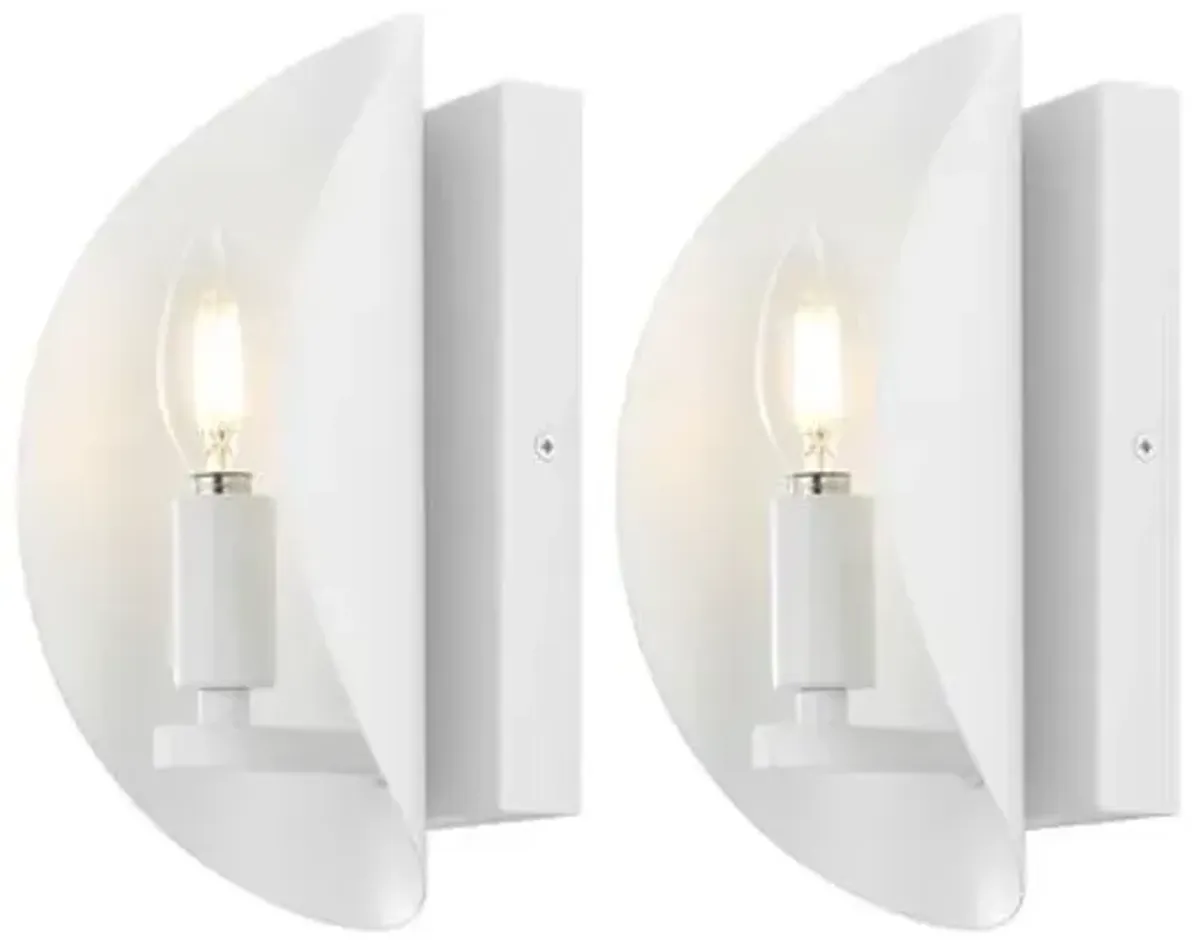 Set of 2 Madria 4" Wall Sconces - White