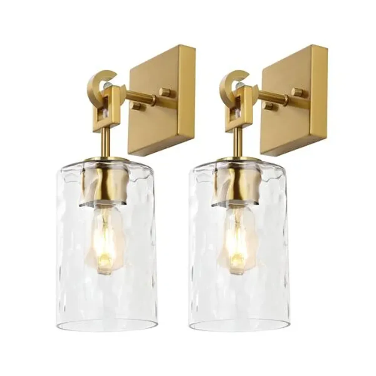 Set of 2 Solana Wall Sconces - Brass/Clear