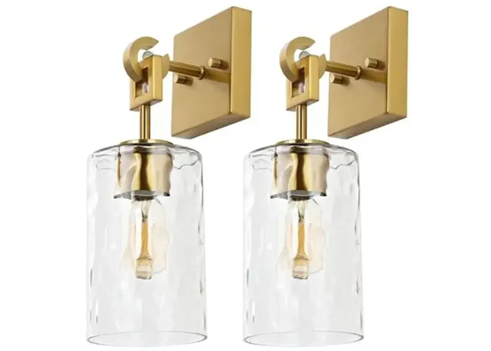 Set of 2 Solana Wall Sconces - Brass/Clear