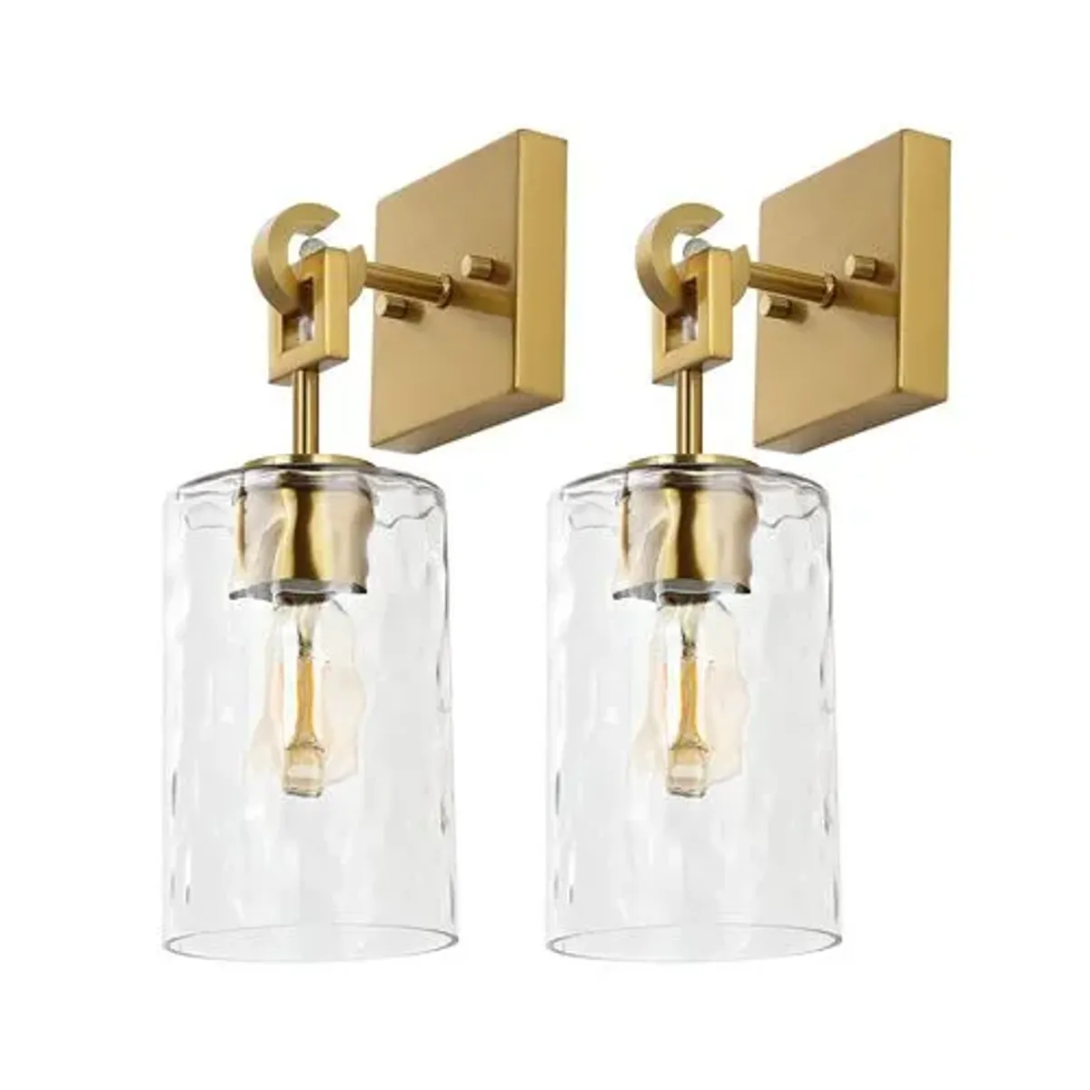 Set of 2 Solana Wall Sconces - Brass/Clear