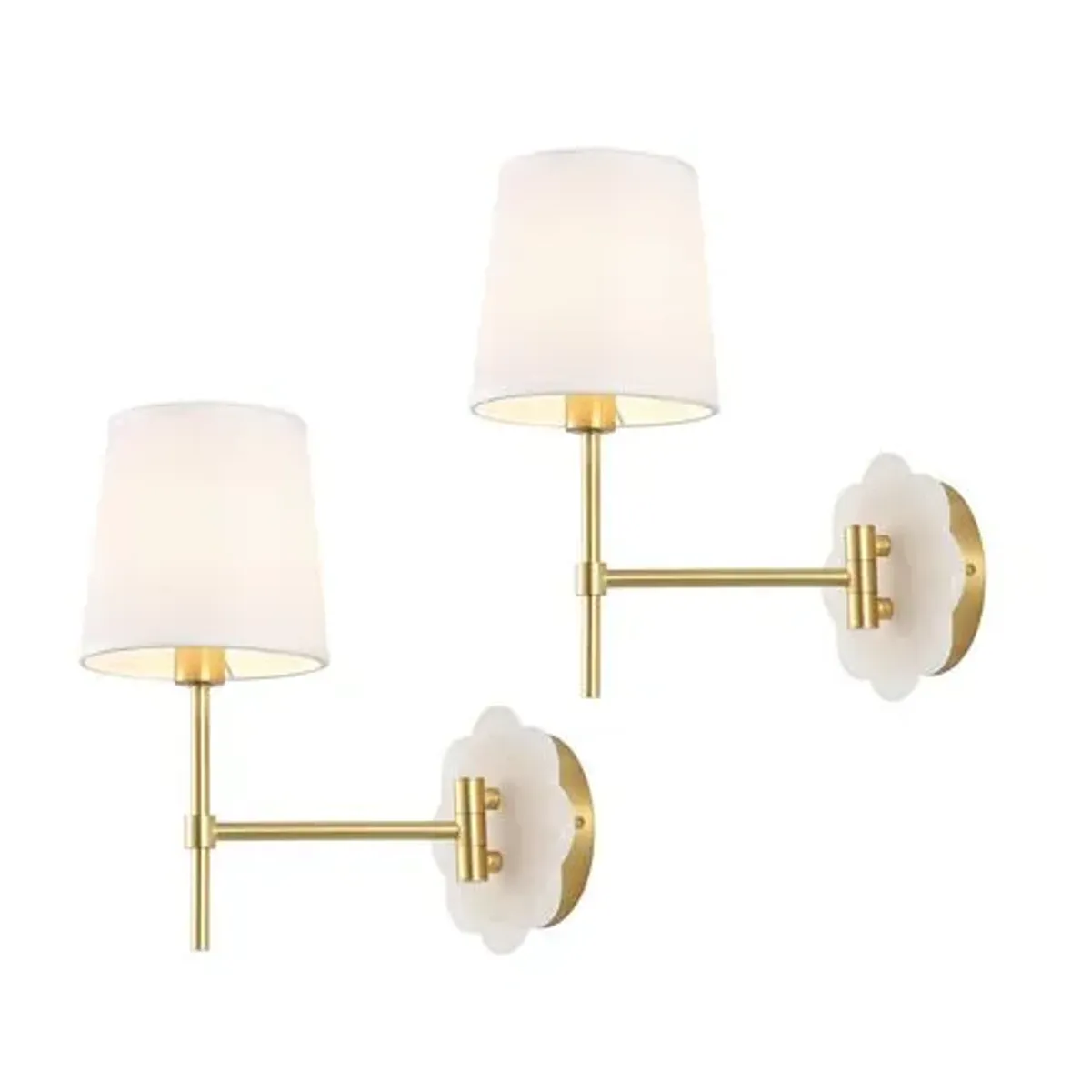 Set of 2 Lolli 11.5" Wall Sconces - Brass/White