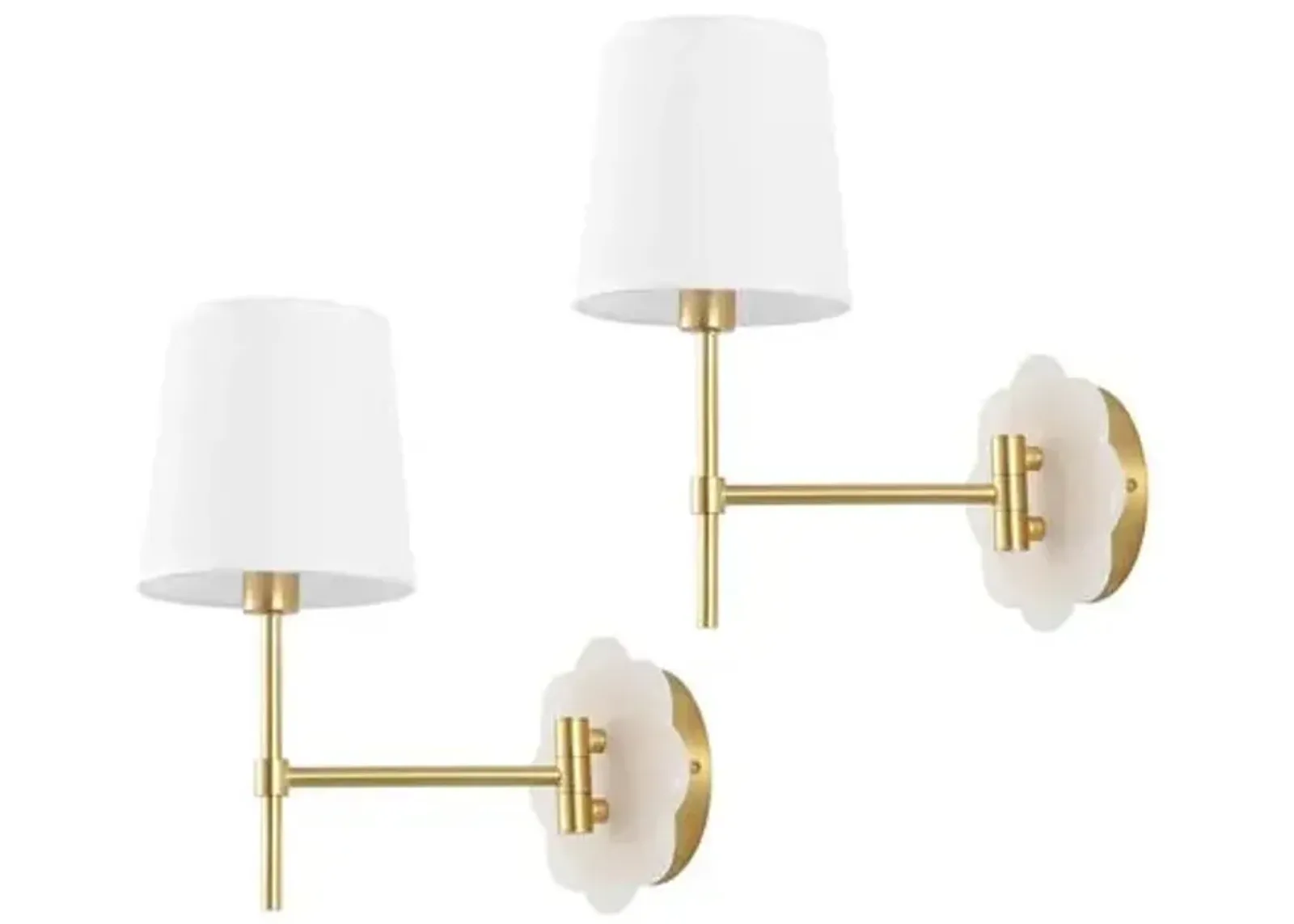 Set of 2 Lolli 11.5" Wall Sconces - Brass/White