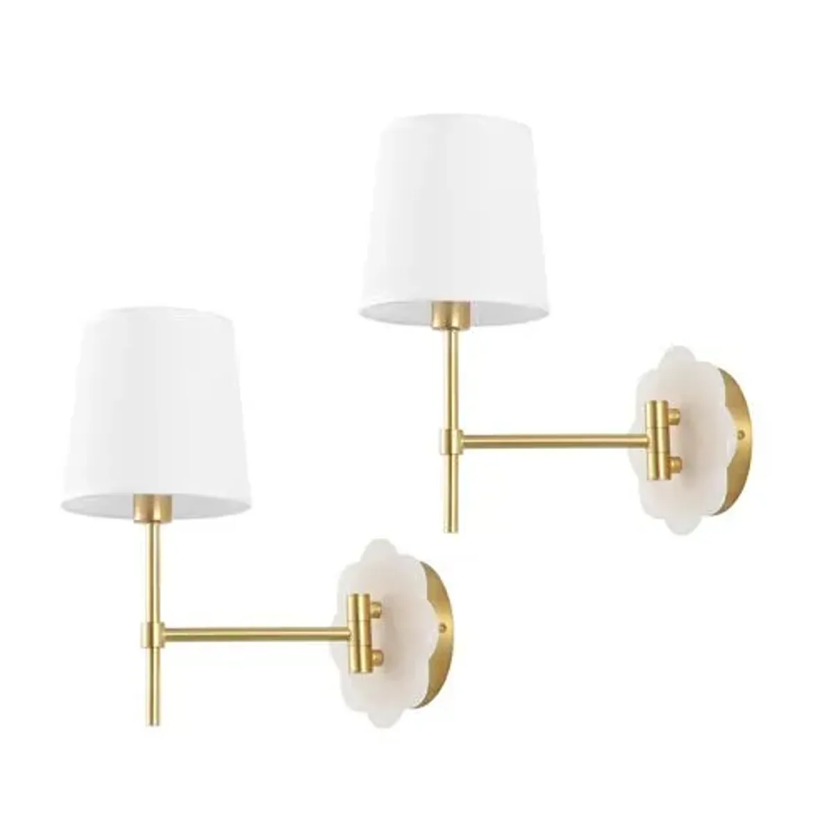 Set of 2 Lolli 11.5" Wall Sconces - Brass/White