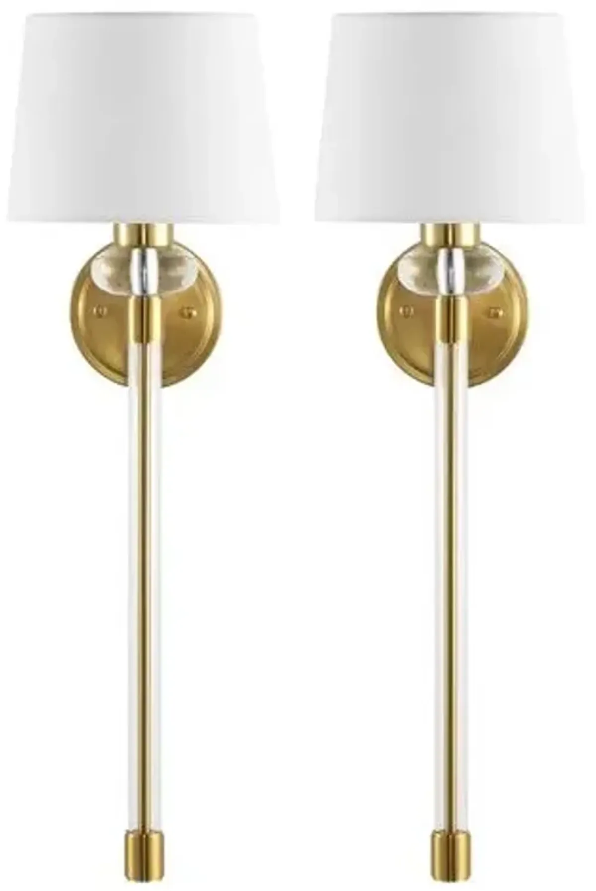 Set of 2 Tenah 9" Wall Sconces - Brass/Clear - Gold