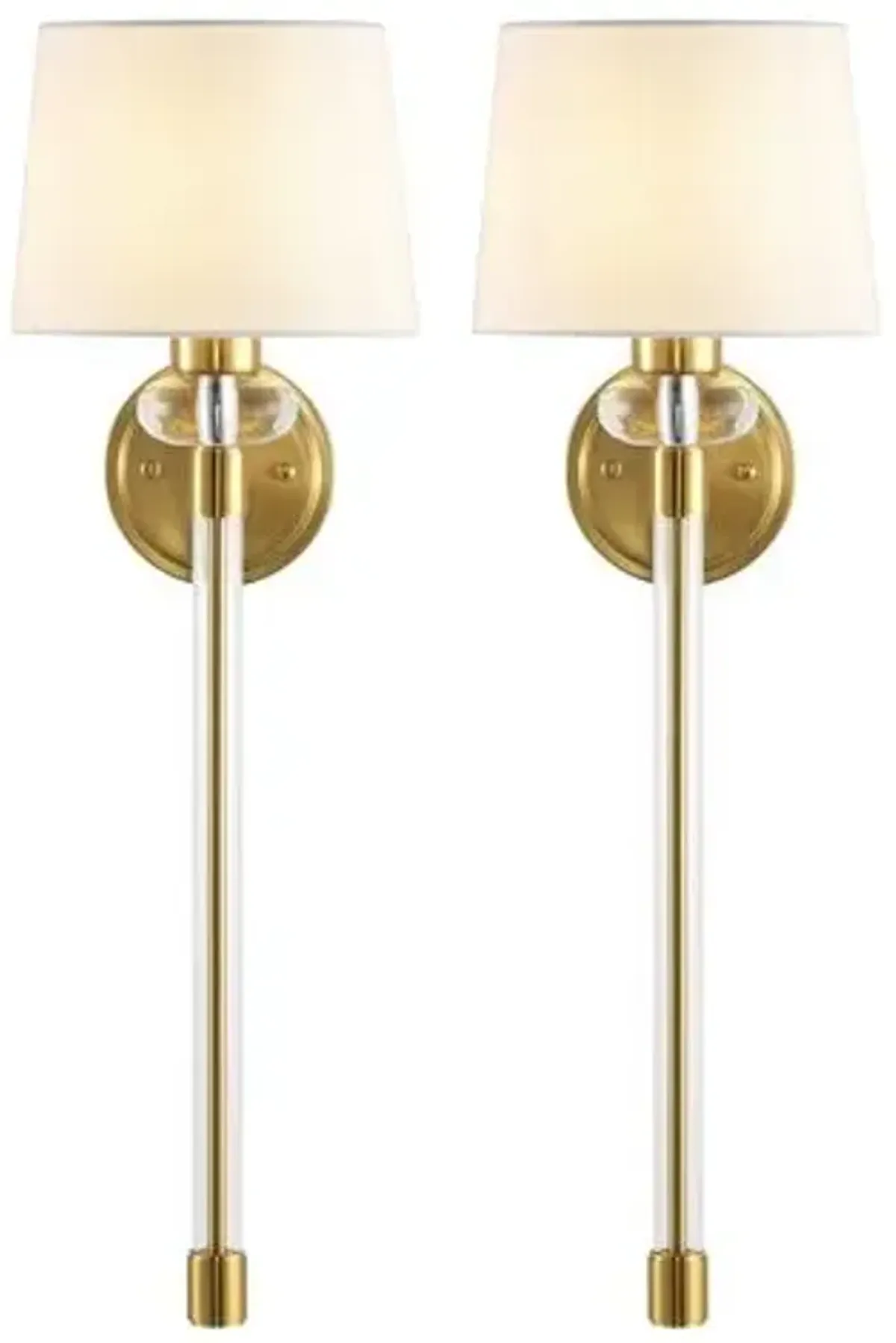 Set of 2 Tenah 9" Wall Sconces - Brass/Clear - Gold