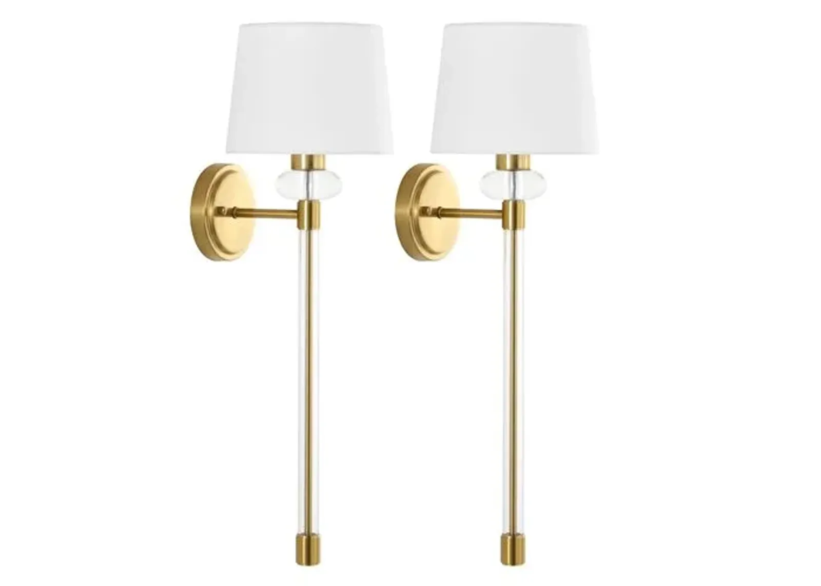 Set of 2 Tenah 9" Wall Sconces - Brass/Clear - Gold