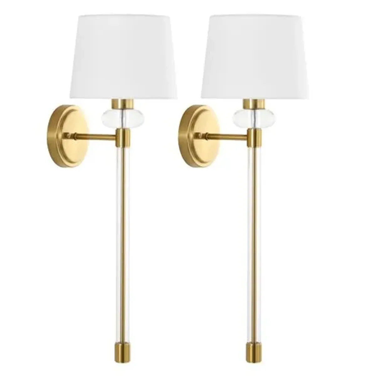 Set of 2 Tenah 9" Wall Sconces - Brass/Clear - Gold