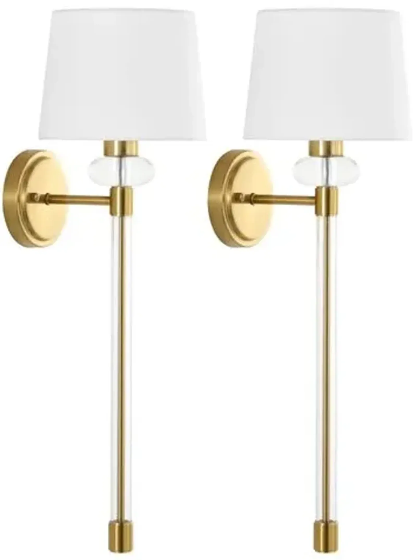 Set of 2 Tenah 9" Wall Sconces - Brass/Clear - Gold