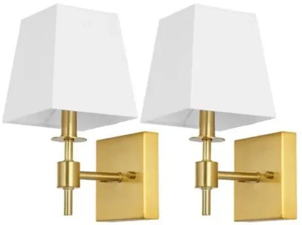 Set of 2 Renlei Wall Sconces - Brass - Gold