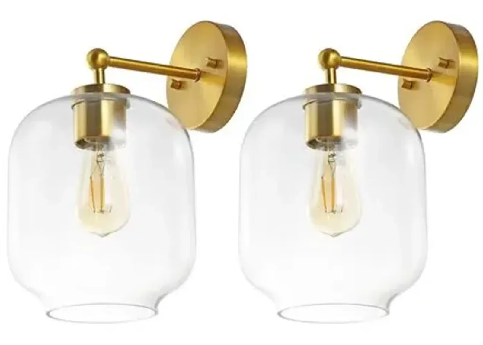 Set of 2 Kreston 9.5" Wall Sconces - Gold