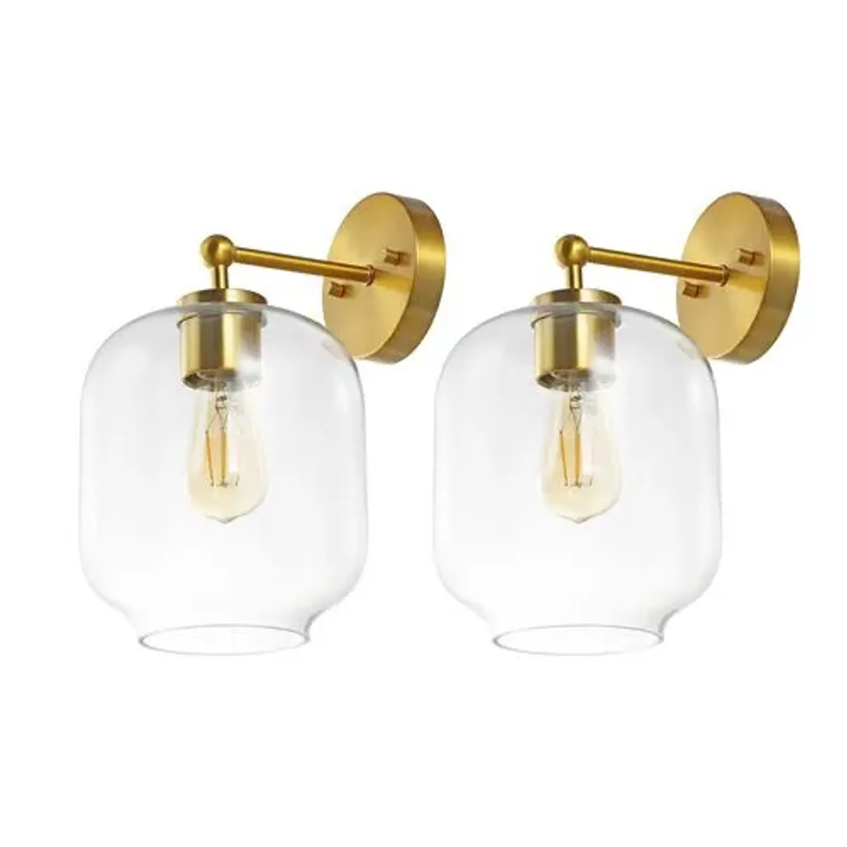 Set of 2 Kreston 9.5" Wall Sconces - Gold